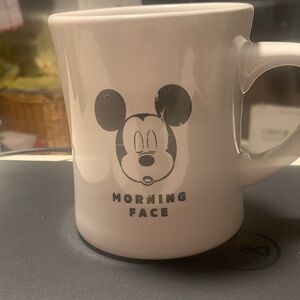Disney White and Black Mickey Mouse Morning Face Mug
